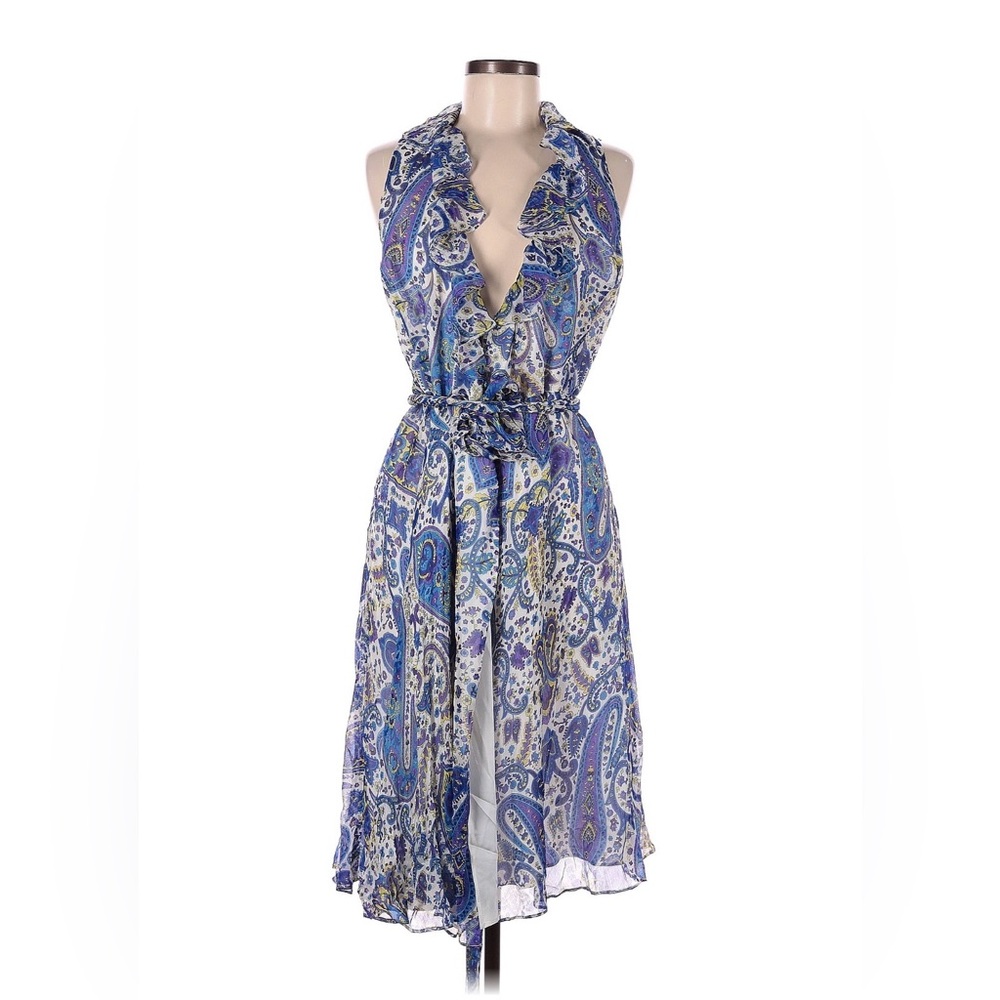 Lauren Ralph Lauren Silk Dress with Blue and Purple Paisley size 6
